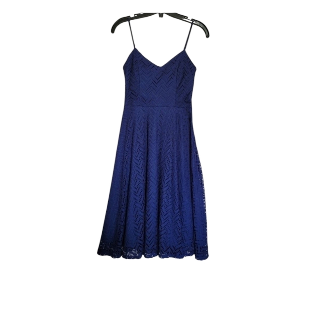 Streetwear Society Blue Sleeveless Fit And Flare A-line Party Midi Dress Small